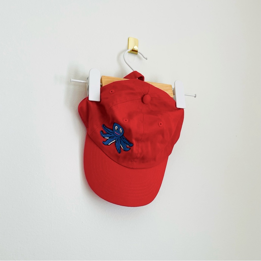 Vintage Embroidered Smiley Octopus Hat